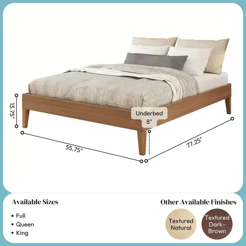Cadre de lit double, Lit plate-forme en bois
