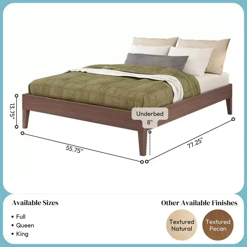 Cadre de lit double, Lit plate-forme en bois