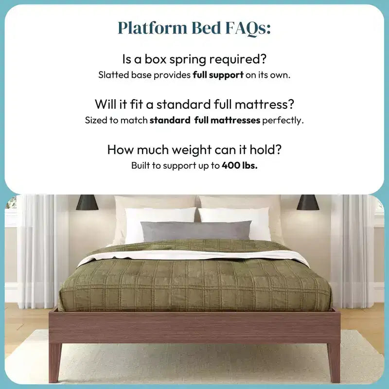 Cadre de lit double, Lit plate-forme en bois