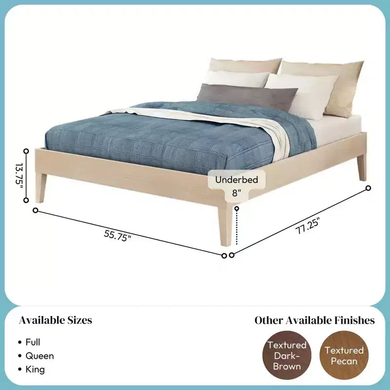 Cadre de lit double, Lit plate-forme en bois