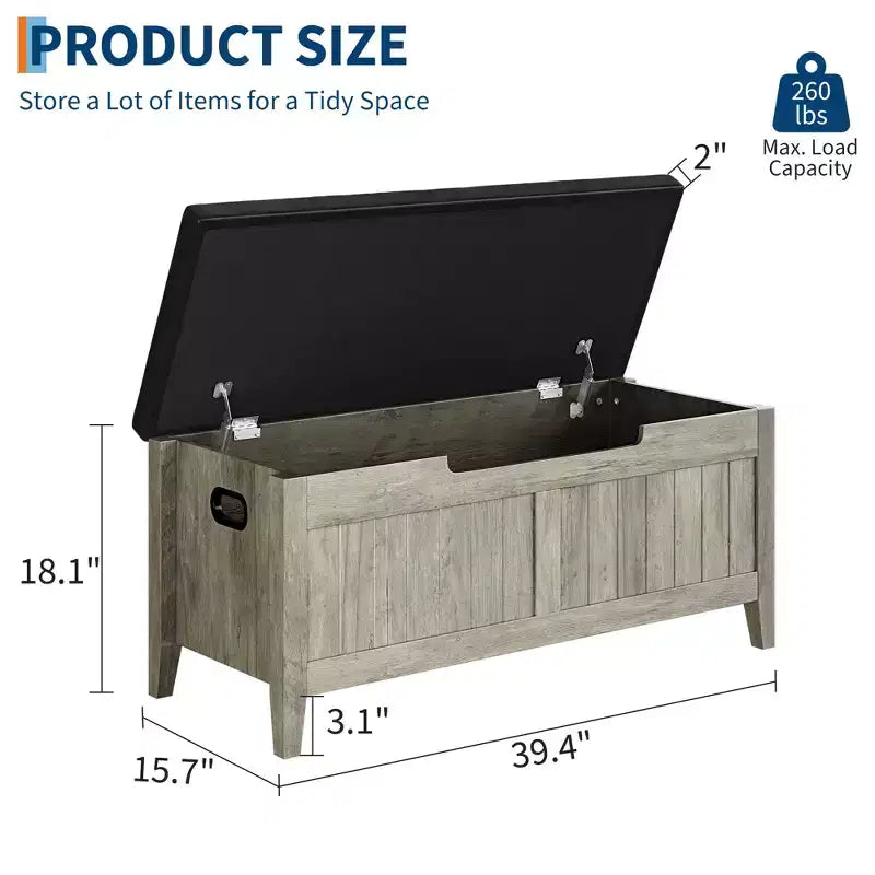 Boîte de rangement, Boîte de rangement avec siège coussiné