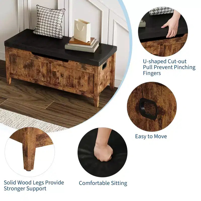 Boîte de rangement, Boîte de rangement avec siège coussiné
