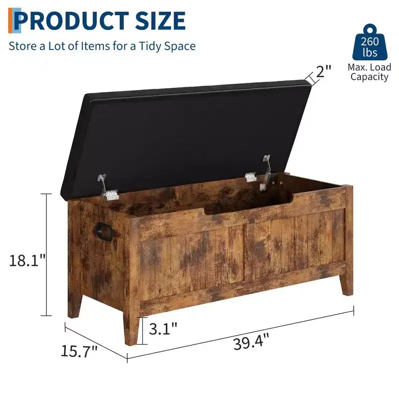 Boîte de rangement, Boîte de rangement avec siège coussiné