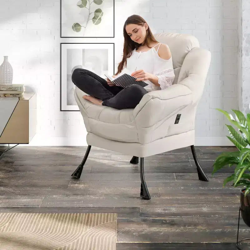 Fauteuil inclinable avec repose-pieds, style confortable et moderne, avec poches latérales, repose-pieds pliable