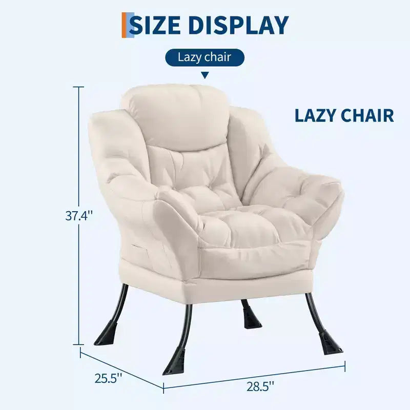 Fauteuil inclinable avec repose-pieds, style confortable et moderne, avec poches latérales, repose-pieds pliable
