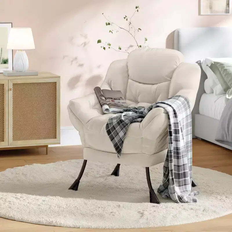 Fauteuil inclinable avec repose-pieds, style confortable et moderne, avec poches latérales, repose-pieds pliable