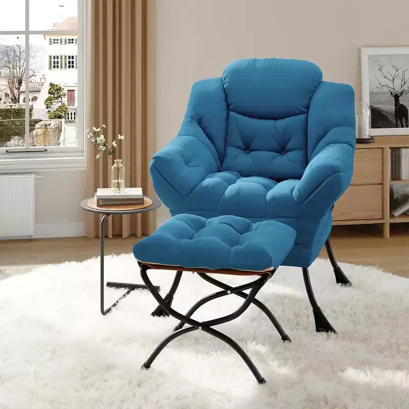 Fauteuil inclinable avec repose-pieds, style confortable et moderne, avec poches latérales, repose-pieds pliable