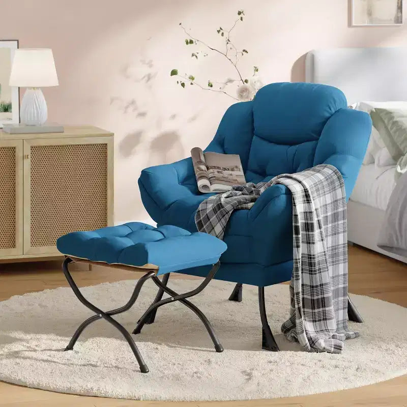 Fauteuil inclinable avec repose-pieds, style confortable et moderne, avec poches latérales, repose-pieds pliable