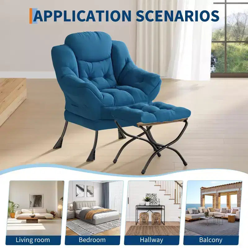 Fauteuil inclinable avec repose-pieds, style confortable et moderne, avec poches latérales, repose-pieds pliable