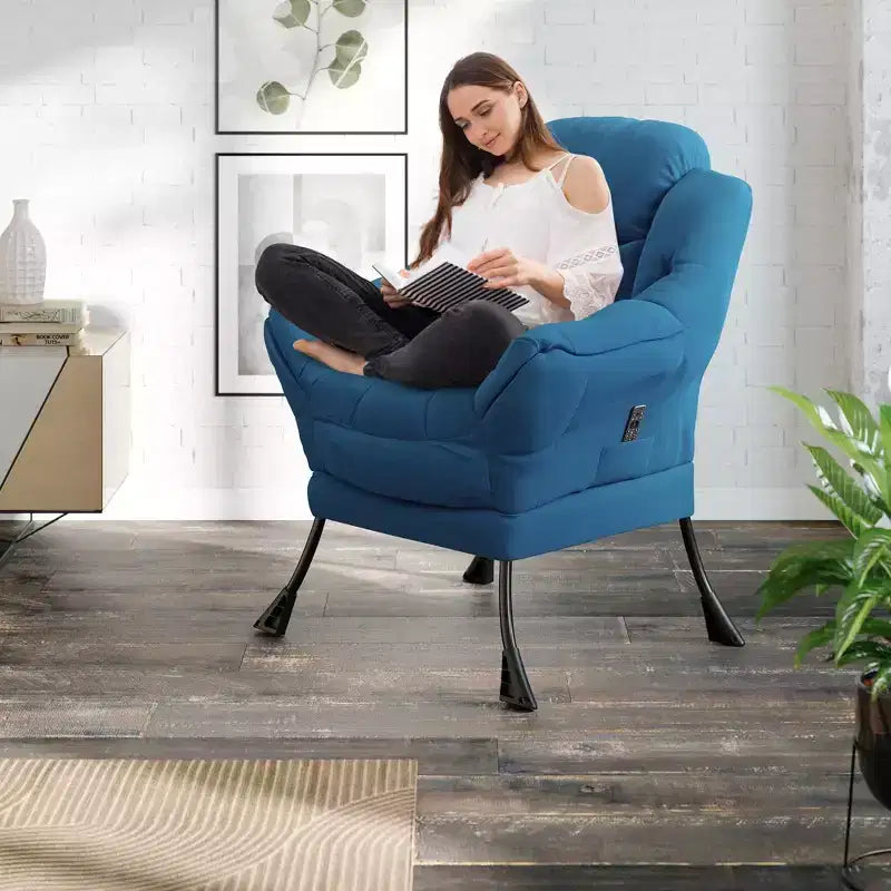 Fauteuil inclinable avec repose-pieds, style confortable et moderne, avec poches latérales, repose-pieds pliable