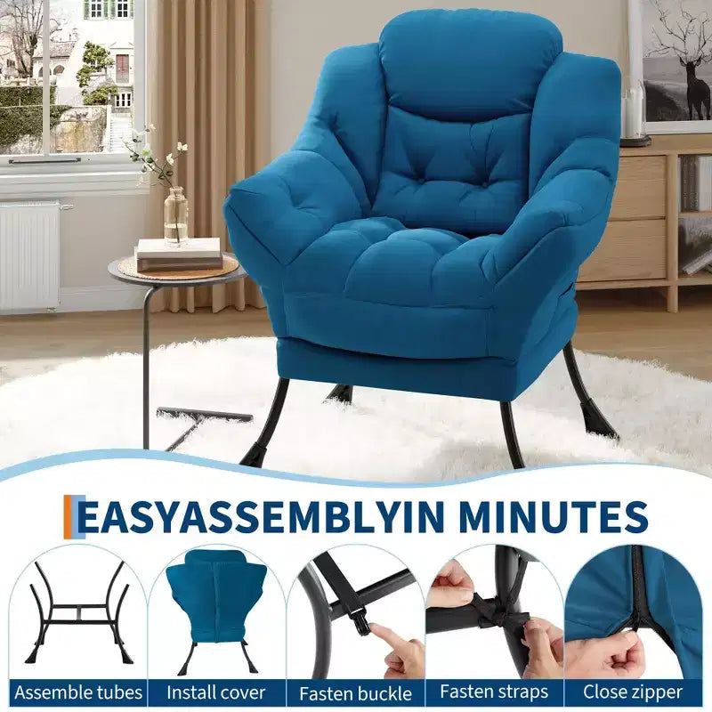 Fauteuil inclinable avec repose-pieds, style confortable et moderne, avec poches latérales, repose-pieds pliable