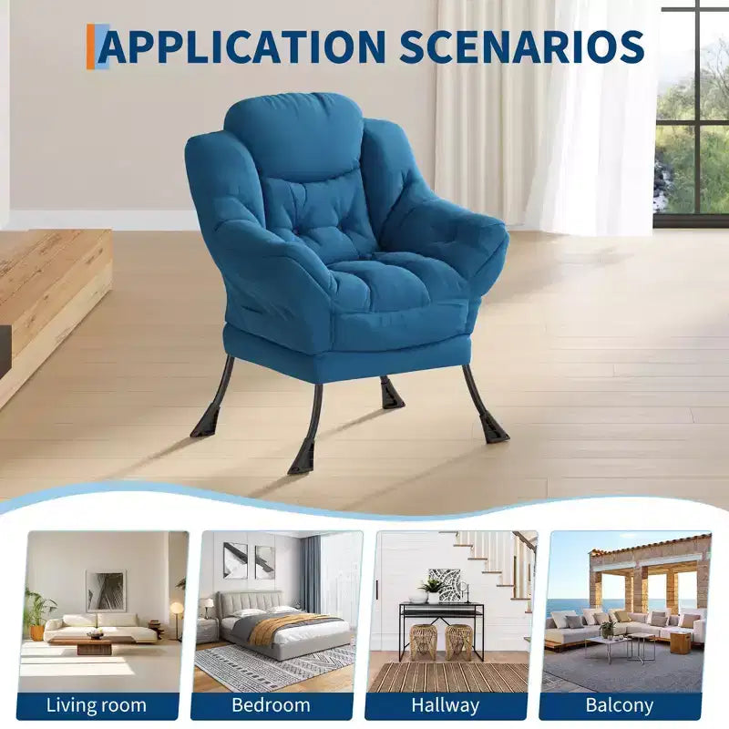 Fauteuil inclinable avec repose-pieds, style confortable et moderne, avec poches latérales, repose-pieds pliable