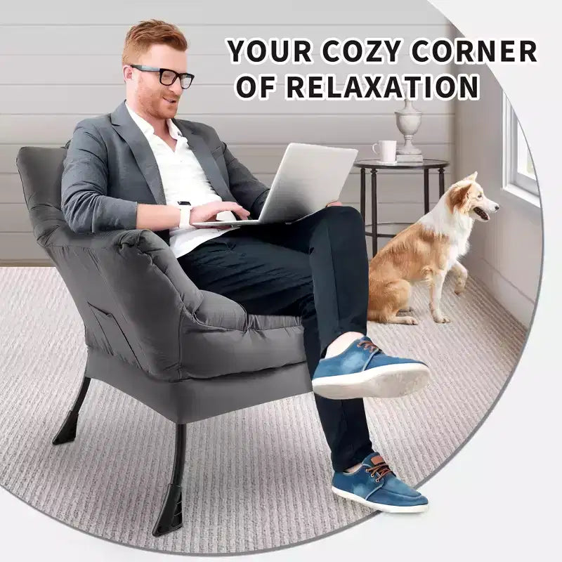 Fauteuil inclinable avec repose-pieds, style confortable et moderne, avec poches latérales, repose-pieds pliable