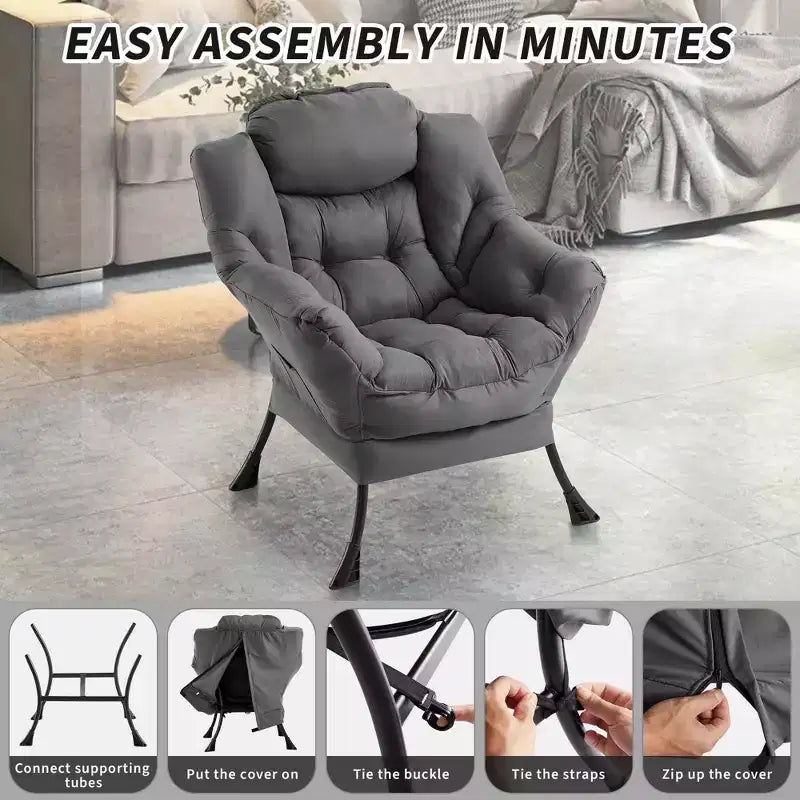 Fauteuil inclinable avec repose-pieds, style confortable et moderne, avec poches latérales, repose-pieds pliable