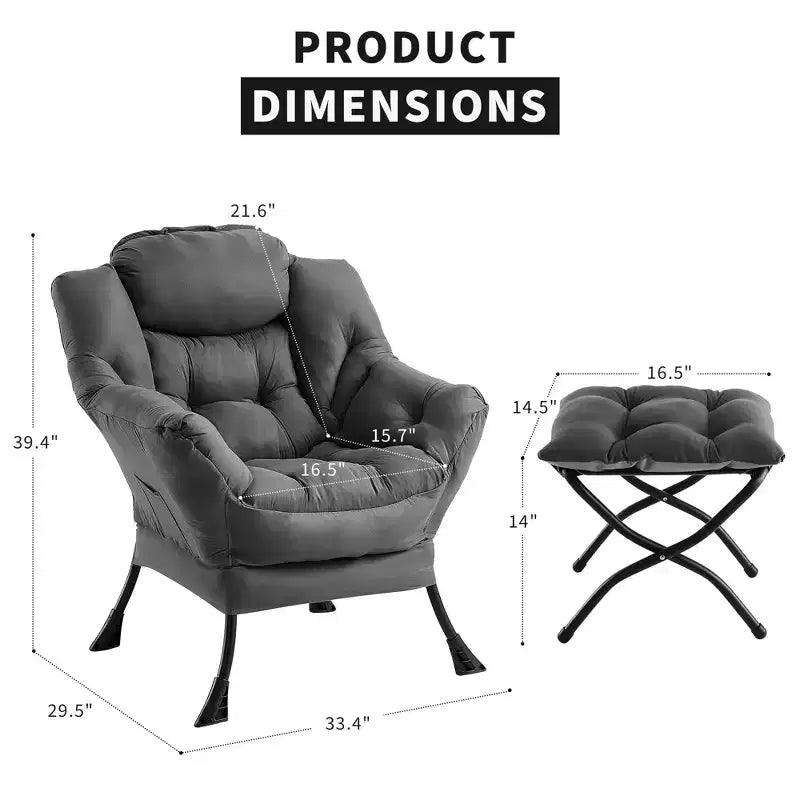Fauteuil inclinable avec repose-pieds, style confortable et moderne, avec poches latérales, repose-pieds pliable