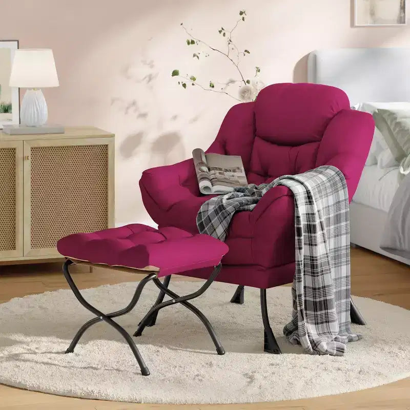 Fauteuil inclinable avec repose-pieds, style confortable et moderne, avec poches latérales, repose-pieds pliable