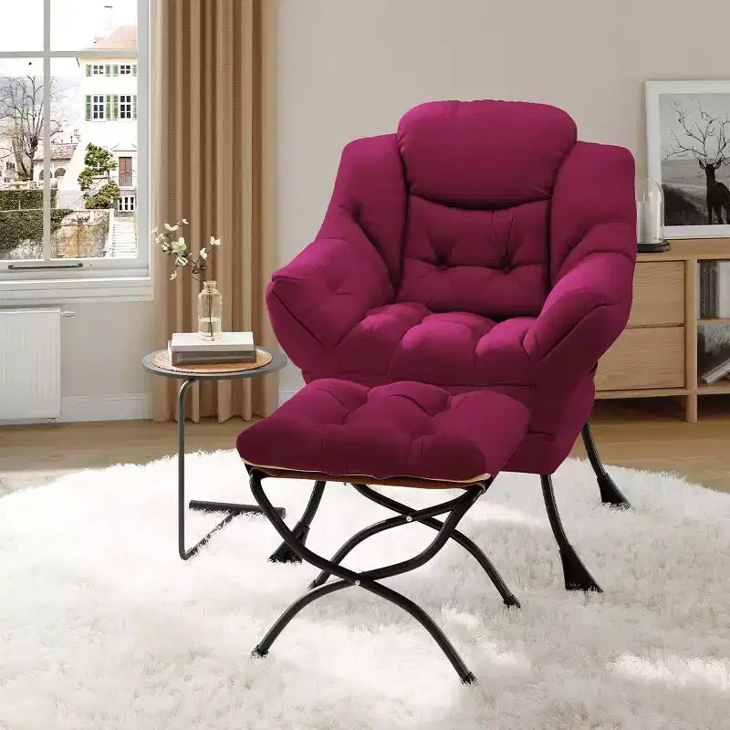 Fauteuil inclinable avec repose-pieds, style confortable et moderne, avec poches latérales, repose-pieds pliable