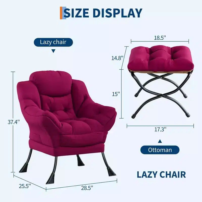 Fauteuil inclinable avec repose-pieds, style confortable et moderne, avec poches latérales, repose-pieds pliable