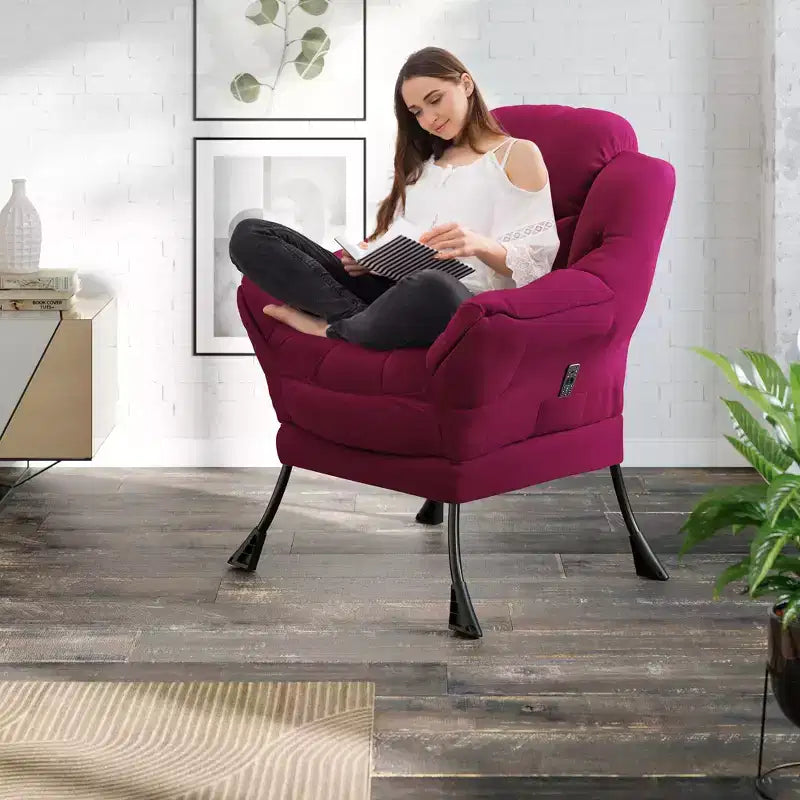 Fauteuil inclinable avec repose-pieds, style confortable et moderne, avec poches latérales, repose-pieds pliable