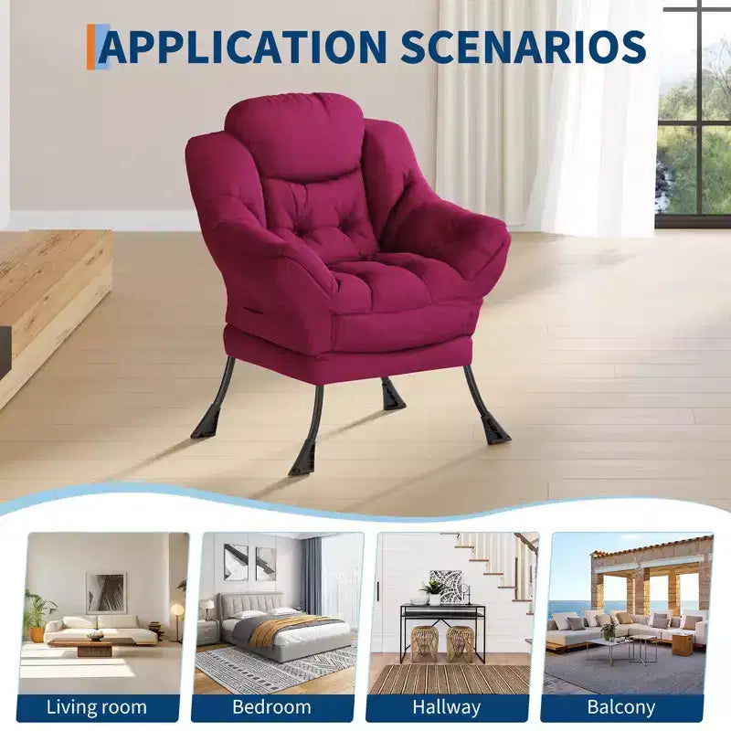 Fauteuil inclinable avec repose-pieds, style confortable et moderne, avec poches latérales, repose-pieds pliable