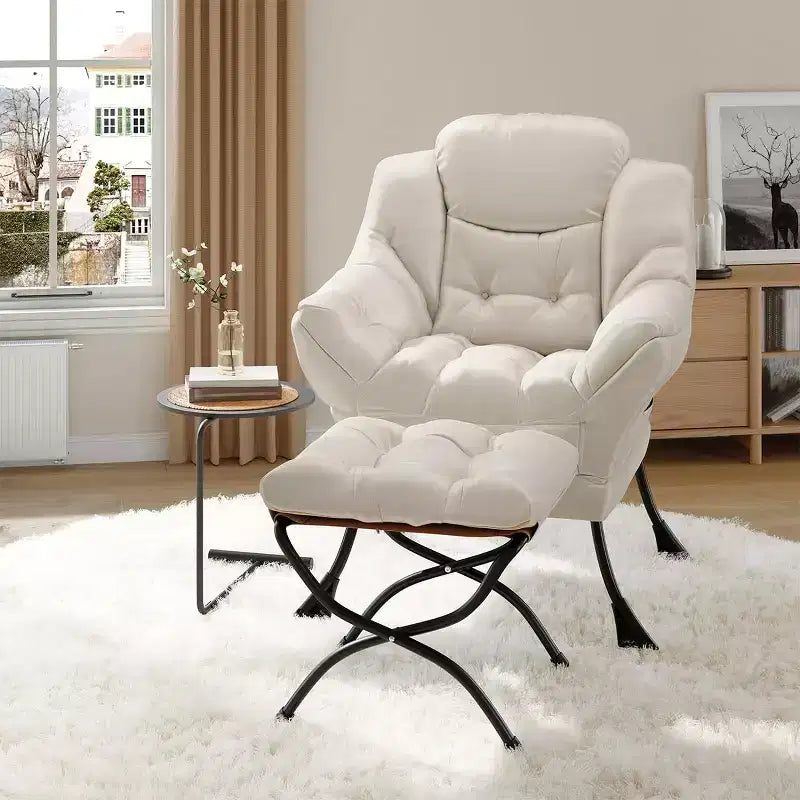 Fauteuil inclinable avec repose-pieds, style confortable et moderne, avec poches latérales, repose-pieds pliable