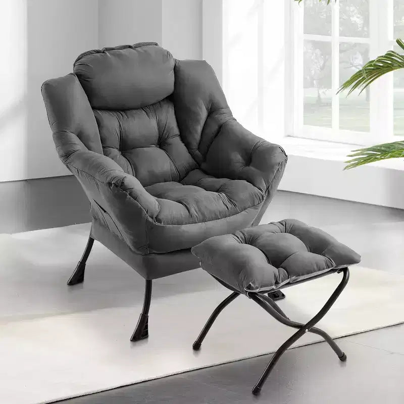 Fauteuil inclinable avec repose-pieds, style confortable et moderne, avec poches latérales, repose-pieds pliable