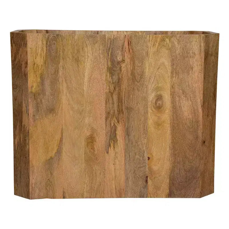 Table basse cube creux fait main en bois de manguier brun naturel, 76 cm -
