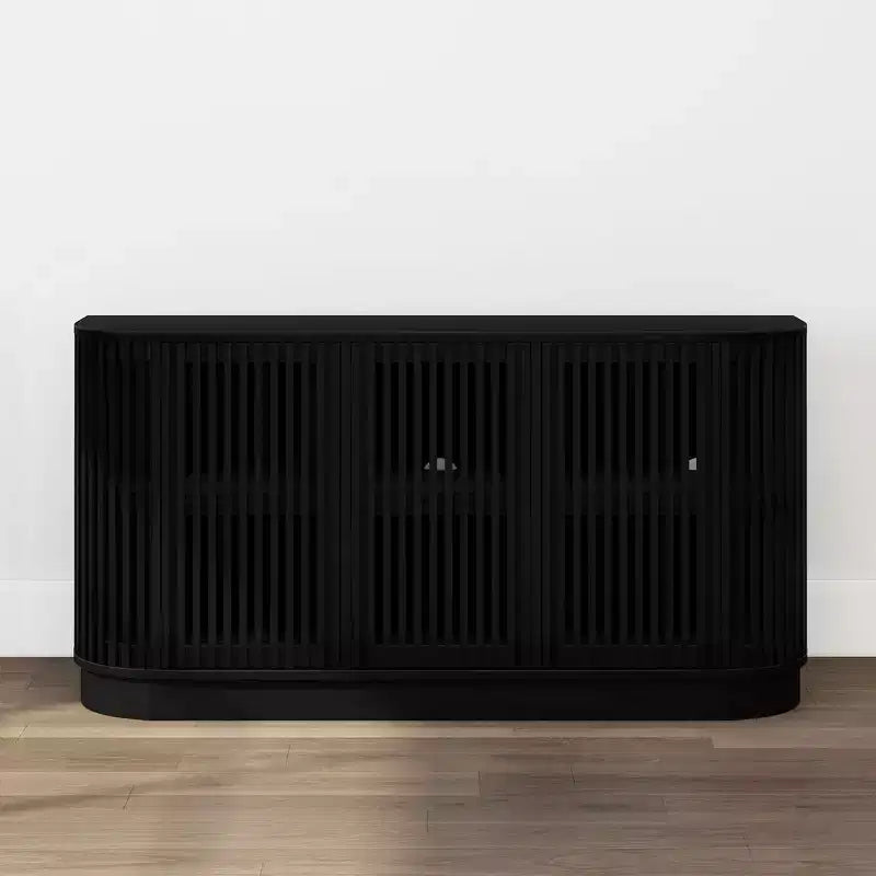 Bahut en bois massif avec 3 portes, Meuble TV 59" pour Salon
