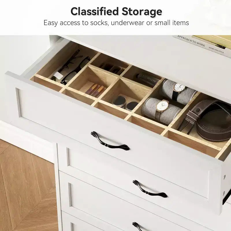 Commode simple grise à cinq tiroirs, commode grande capacité à cinq tiroirs, adaptée à divers scénarios, conception de sécurité anti-basculement