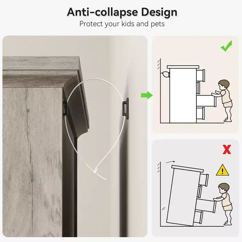Commode simple grise à cinq tiroirs, commode grande capacité à cinq tiroirs, adaptée à divers scénarios, conception de sécurité anti-basculement