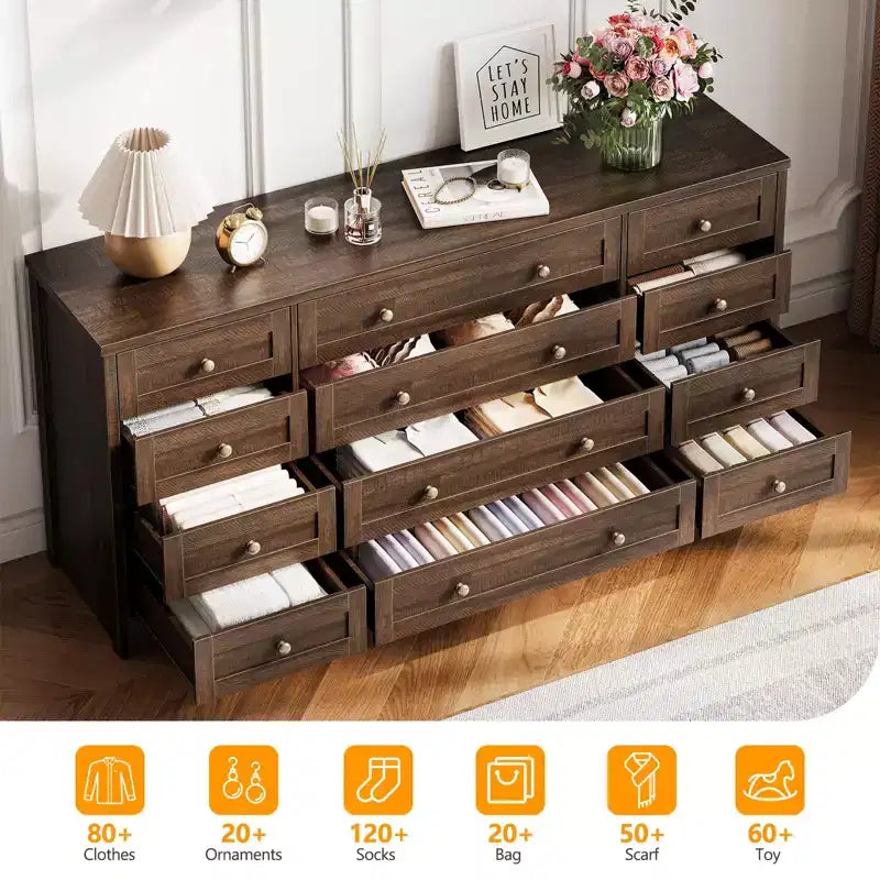 Meuble TV moderne et spacieux ; Armoire de rangement de salon de style campagnard