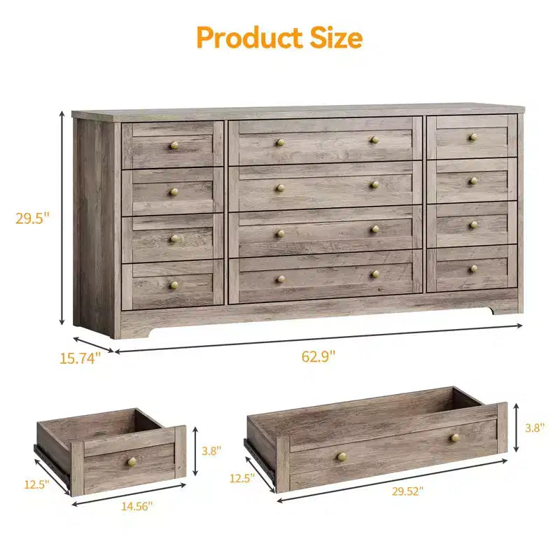 Meuble TV moderne et spacieux ; Armoire de rangement de salon de style campagnard