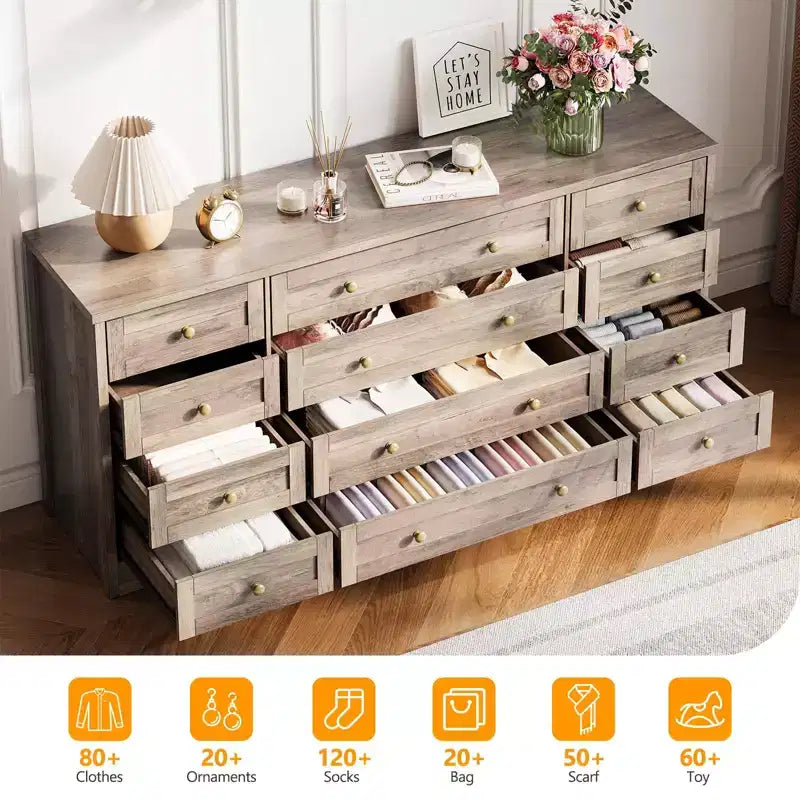 Meuble TV moderne et spacieux ; Armoire de rangement de salon de style campagnard