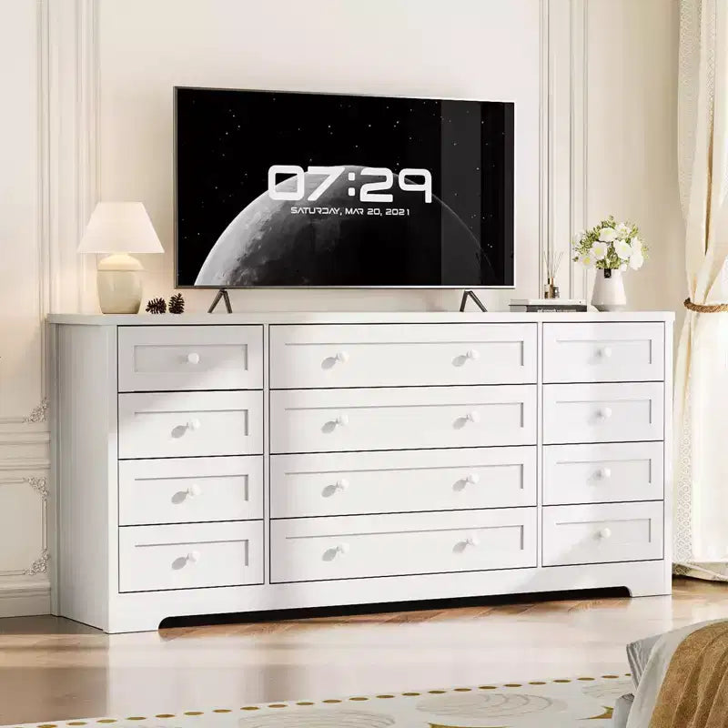 Meuble TV moderne et spacieux ; Armoire de rangement de salon de style campagnard