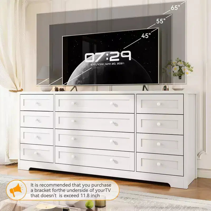 Meuble TV moderne et spacieux ; Armoire de rangement de salon de style campagnard