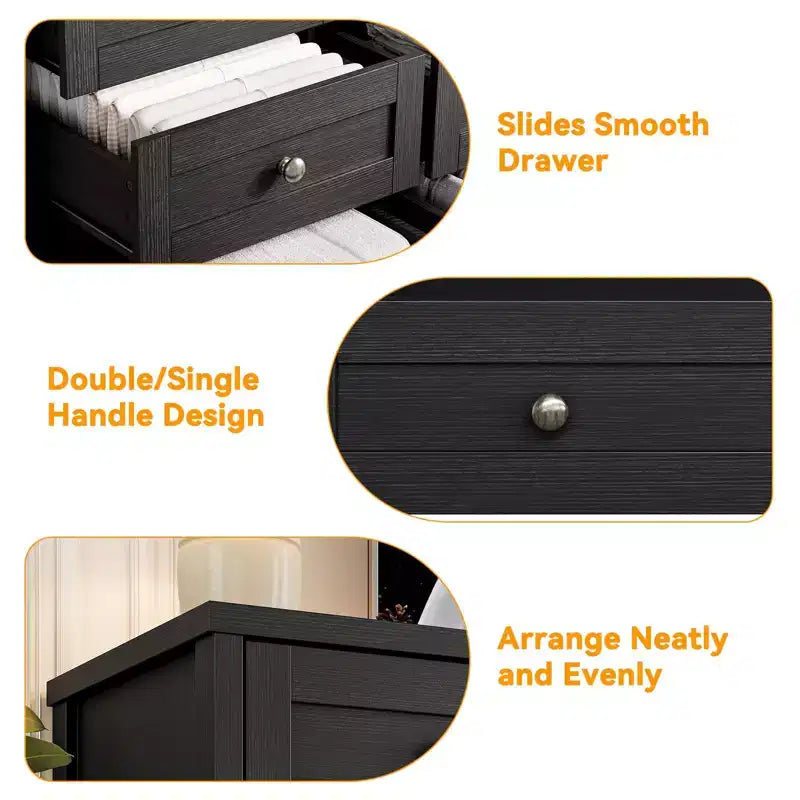 Meuble TV moderne et spacieux ; Armoire de rangement de salon de style campagnard