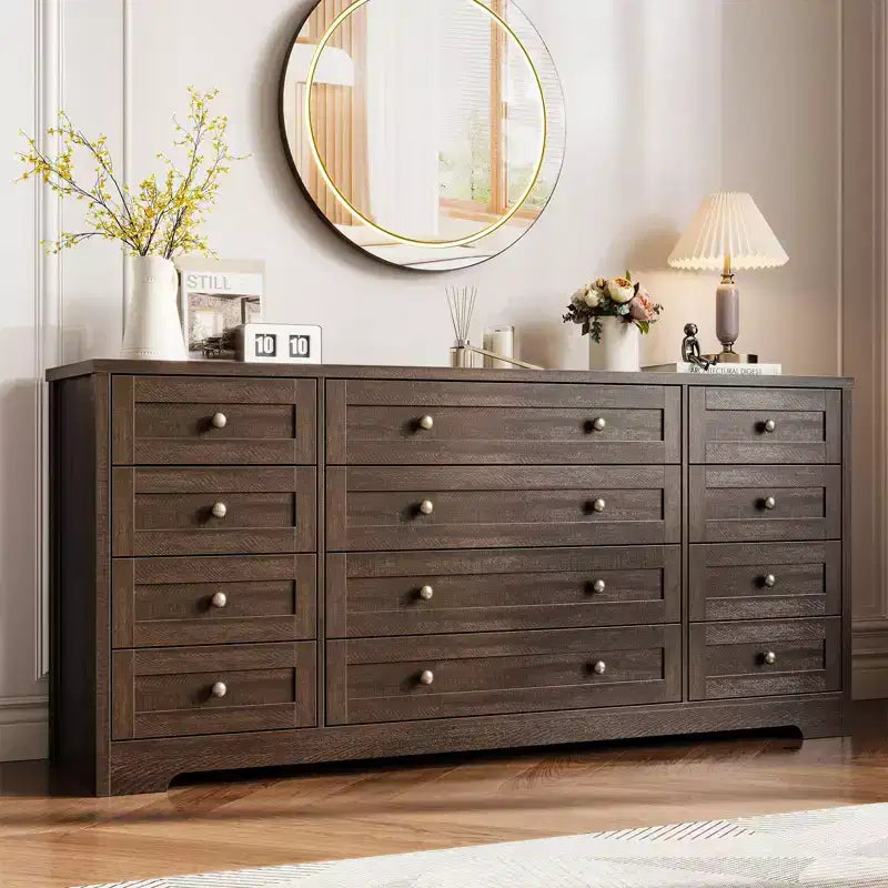 Meuble TV moderne et spacieux ; Armoire de rangement de salon de style campagnard