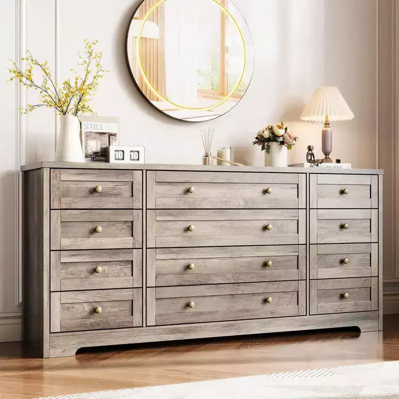 Meuble TV moderne et spacieux ; Armoire de rangement de salon de style campagnard