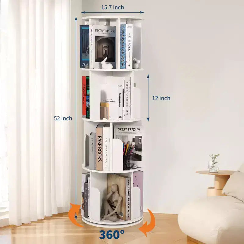 Petite bibliothèque rotative, présentoir à 360° sur pied et étagère de rangement