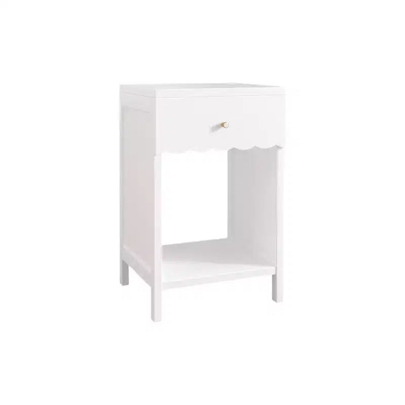 Table de Chevet pour Enfants, Table de Nuit en Bois, Table d'Appoint Blanche, Table d'Extrémité de Canapé avec Tiroir