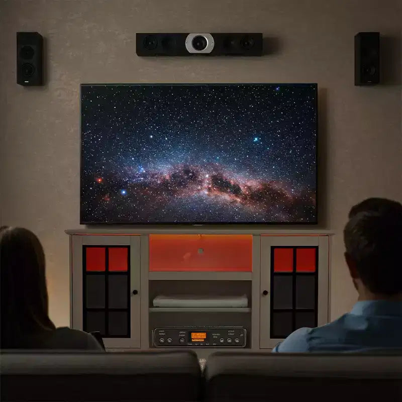 Meuble TV avec porte en verre trempé pour téléviseurs jusqu'à 65 pouces