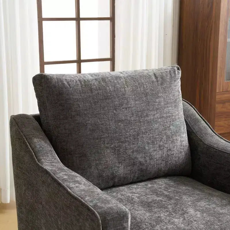 Fauteuil pivotant d'appoint en chenille pour salon