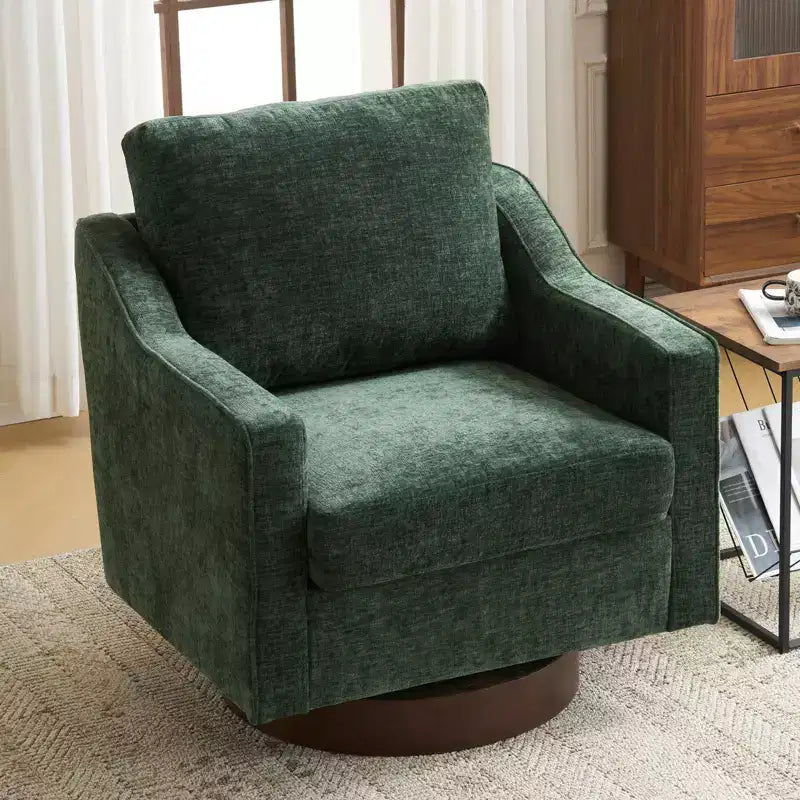Fauteuil pivotant d'appoint en chenille pour salon