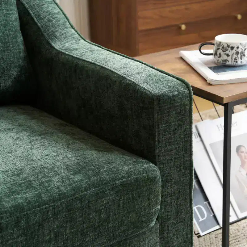 Fauteuil pivotant d'appoint en chenille pour salon