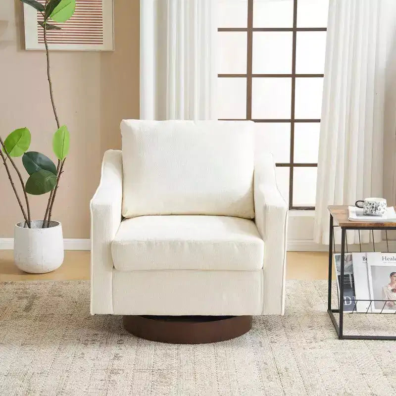 Fauteuil pivotant d'appoint en chenille pour salon
