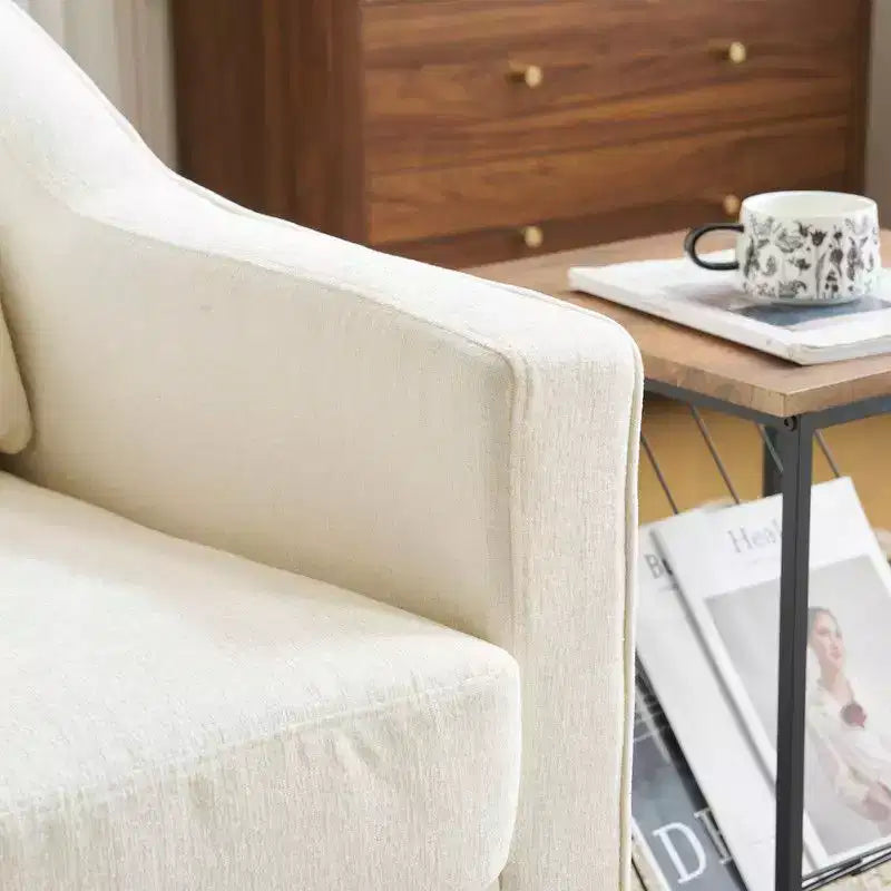 Fauteuil pivotant d'appoint en chenille pour salon