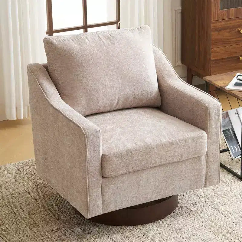 Fauteuil pivotant d'appoint en chenille pour salon