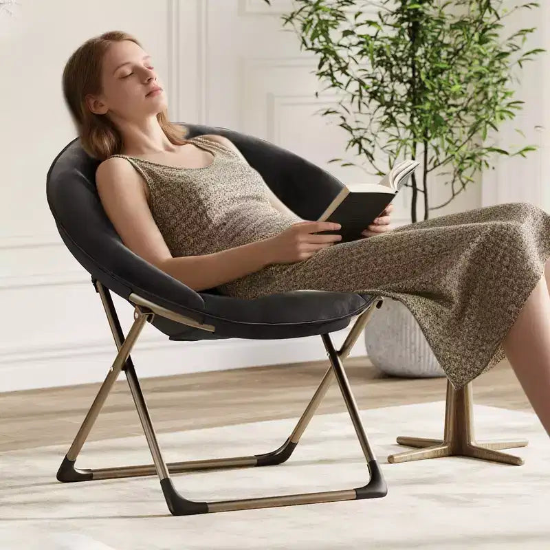 Fauteuil-disque surdimensionné en peluche, convient aux chambres à coucher ou aux dortoirs