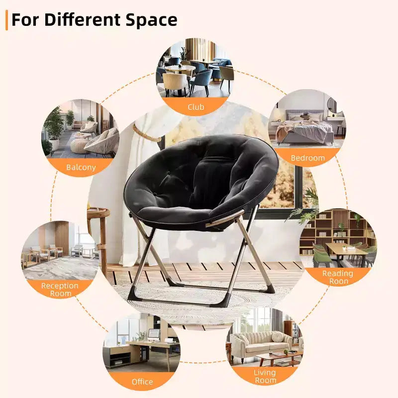 Fauteuil-disque surdimensionné en peluche, convient aux chambres à coucher ou aux dortoirs