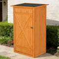 Wooden Outdoor Storage Shed - Lockable, Waterproof Garden Tool Cabinet with Flat Roof for Backyard, Terrace, Lawn &amp; Farmland.